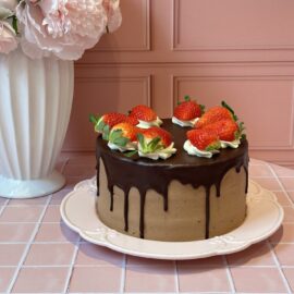 layer cake fraisier au chocolat